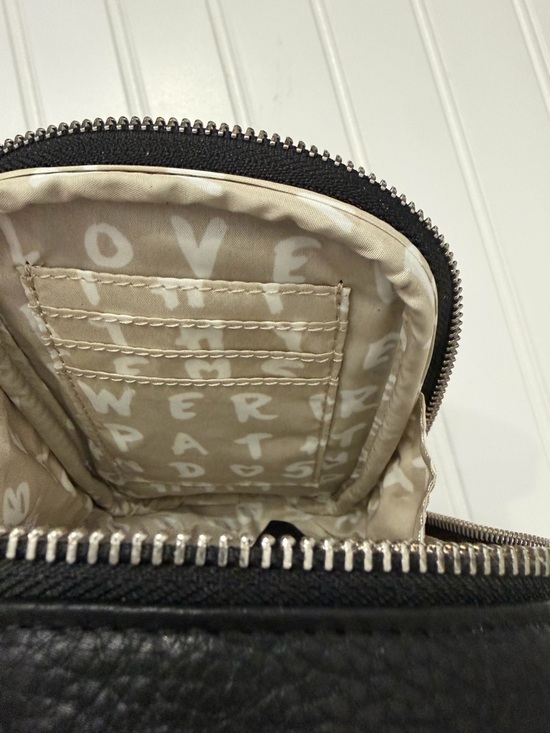 Aimee Kestenberg Black Pebbled Leather Crossbody Studded Stadium Bag - Picture 5 of 11